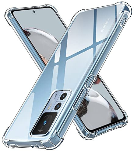 ivoler Klar Silikon Hülle für Xiaomi 12T 5G / Xiaomi 12T Pro 5G mit Stoßfest Schutzecken, Dünne Weiche Transparent Schutzhülle Flexible TPU Durchsichtige Handyhülle Kratzfest Case Cover