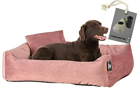 Rohrschneider Hundebett Kleine & Mittelgr. Hunde inkl. Gassibeutel, Rosé L