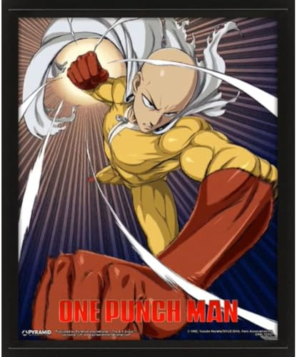 Pyramid International One Punch Man 3D-Linsenraster-Poster im Boxrahmen (Saitama und Genos Design), 25 cm x 20 cm x 1,5 cm – Offizielles Merchandise-Produkt