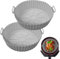 Air Fryer Silicone Liner, 2 Pack Reusable Silicone AirFryer Liners, 7.8 inch Air Fryer Accessories for Ninja COSORI Tower, Fits 3.6 to 6.8QT Air Fryer Pot (2 x Gray)