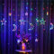 LED Lichterketten 3,5 m Stern Mond LED Vorhang Lichter Girlande Hochzeit Dekorationen für Ramadan, Weihnachten, Hochzeit, Party, Zuhause, Terrasse, Rasen (Multicolor)