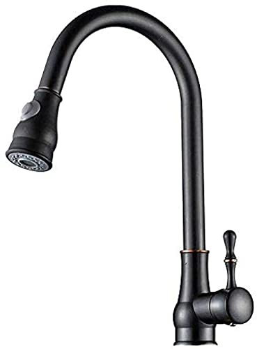 Wasserhahn Küchenarmatur Schwarz Kupfer Pumpen von heißem und kaltem Wasser Geschirrspüler Waschbecken Waschbecken Sitz Badezimmer Europäische Antik 360 Grad Drehung Handmade