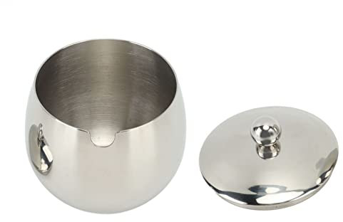 Large Stainless Steel Sugar Large Stainless Steel Sugar Stainless Steel Sugar Bowl Bowl Spice Jar with Lid Storage for Salt Candy Coffee Dishwasher Safe Salt Spices Container Bowl (Silver Color)