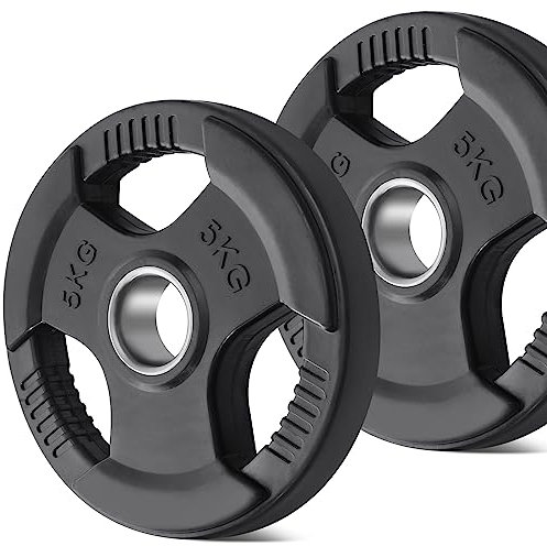 KK Weight Plates Cast Iron Barbell Weight Set - 2 Inches Hole Weight Plate Set For Women & Men - Non- Slip, Durable & Long-Lasting Olympic Weight Plates - Gym Equipment For Home & Gym (2 X 5 KG)