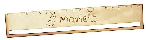 CHICCIE personalisiertes Lineal Lesehilfe Schmetterling 20cm - Holzlineal