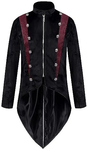 Mantel Herren Lang - Herren Steampunk Frack Jacke Gothic Viktorianischen Langer Mantel Unregelmäßigen Frack Halloween Weihnachten Kostüm Smoking Herrenjacke Für Karneval Fasching Kostüm Party Cosplay