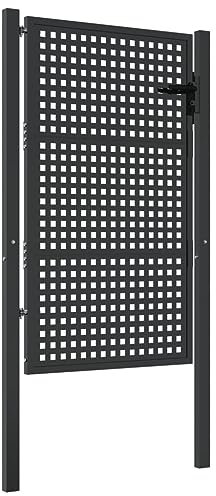 Gartentor Terrassentor Gartentür Zauntor Gartenpforte Zauntür Hoftür Tor Hoftor Pforte Einfahrtstor Tor Hoftor Industrietor Metallzaun Gartenzaun Stahltor Metalltor 105 x 175 cm (B x H) Anthrazit
