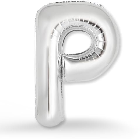 FUNXGO XXL Groß Folienballon Buchstaben P Silber -Riesen Alphabet ca. 100m - Verstärktes Material - Helium oder Luftfüllung - Perfekt für Geburtstag, Hochzeit, Party Dekoration & JGA - Ballon P Silber
