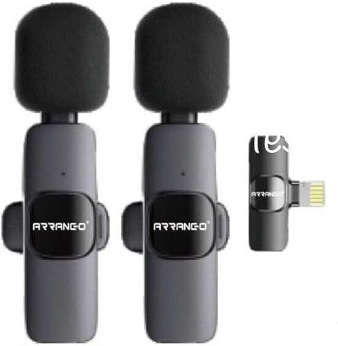 Anna Flowers Microfono Wirelles Bluetooth Lavalier Senza Fili per iphon Registrazione Video, PC, Laptop, Streaming Live, Podcast, Vlog, YouTube/TikTok (iOS&USB-C/2 Mic)