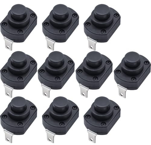 Gebildet 10Uds 18 * 13 Micro Mini Interruptor de Encendido/Apagado 10A 250V Interruptor de Botón de Bloqueo Automático para DIY SMD linterna tipo KAN-9A