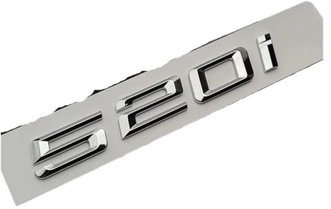 NIBOTT 3D ABS Auto Stamm Emblem Abzeichen Logo Fit for BMW 520i 525i 530i 535i 520d 525d 530d Xdrive E60 e39 E34 F10 Buchstaben Aufkleber Zubehör (Color : 520 i)