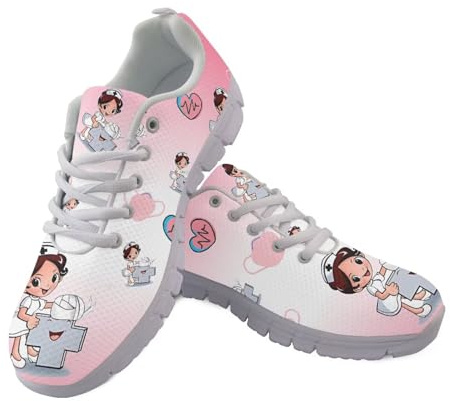 Showudesigns Schuhe Krankenschwester Damen Laufschuhe Herren-Walkingschuhe Bequeme Schuhe Traillaufschuhe Radsportschuhe Bequeme Damenschuhe EU 41 Rosa Farbverlauf Weiß