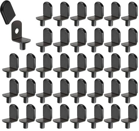 50 Stück Regalstützklammern, L-förmige Clips, 6 mm, Regalstifte mit Gummimanschette für Bücherregal, Küche, Schrank, Regale, Möbel, Schrank