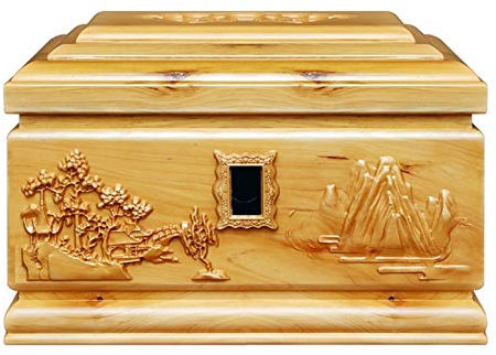 LIDDFAFA Wunderschöne hölzerne Urne der Liebe, große Urnen für Asche. Große Urnen für menschliche Asche – geeignet für die Bestattung auf dem Friedhof oder als Heimdekoration.