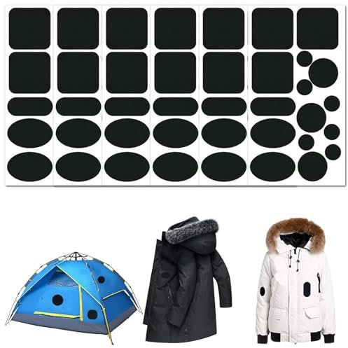 6 Sheets/90 Pcs Self-Adhesive Down Jacket Repair Patch, Nylon Waterproof Repair Patches