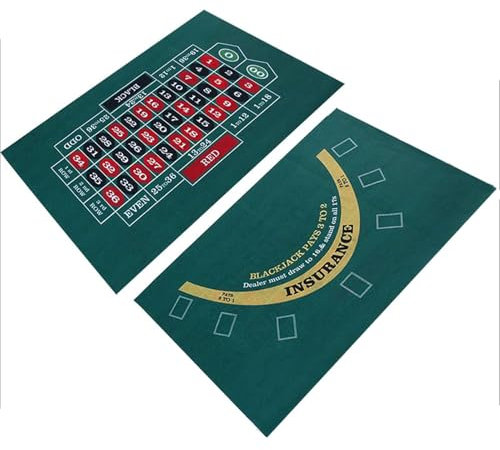 Felt Cas-ino Table Layout Mat | Waterproof Table Cloth Double-sided Blackjack And Roulette Layout Table For Card Table Poker Gam-ing Table, Huge Deluxe Wheel Suitable For Adult Table Games, 60x90cm