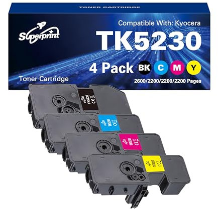 Superprint TK5230 Tonerkartusche Multipack (Mit Chip) Ersatz für Kyocera TK-5230 Toner für ECOSYS P5021cdn P5021cdw M5521cdn M5521cdw (4er-Pack)