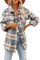 Chemise Femme Carreaux Chic et élégant Bouton Down Veste Carreaux Femme Chaude Hiver Chemises à Carreaux en Flanelle pour Femme Manches Longues Chemise à Carreaux