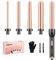 Lockenstab-Set 5 in 1, Keramik-Lockenstab Trommeln für Große und Kleine Locken mit Verschiedenen Aufsätzen 3 Temperaturstufen