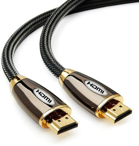 4K HDMI Cable 3M,Nylon Braided High Speed Support 4K@60Hz 2160P HD 1080P 2k@144Hz/120Hz ARC Cable for Soundbar HDR 3D Ethernet Cable Compatible with TV Blu-Ray Player PS4/5 Xbox PlayStation PC Laptop