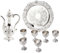 Baxnore calice vintage, set di bicchieri da vino bianco argento con bollitore, calice dorato vintage, tazza dorata per offerta acqua, calice da liquore in rame per l'uso quotidiano