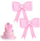 2 topper per torta con fiocco rosa oversize principessa fiocco rosa topper per torte di compleanno per ragazze inserto in schiuma EVA Bowknot torte decorazioni per donne ragazze compleanno festa di
