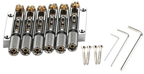 RuiJOTWAT 6-Saiter Sattel Headless Gitarrenbrücke für Headless Gitarrenzubehör Silber