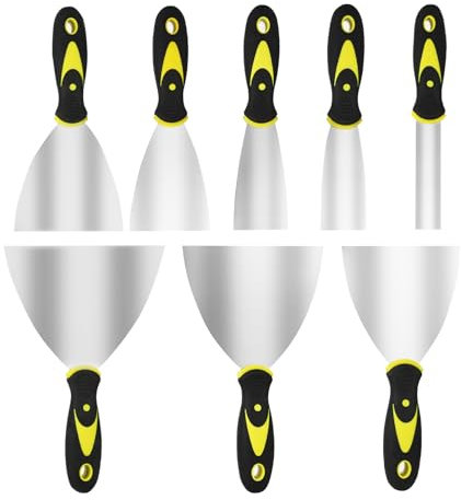 8 Pezzi Set di Spatola per Stucco - Spatole in Acciaio Inossidabile - Spatola per Stucco - Raschietti per Pareti - Spatola per Stucco per Carta da Parati e Riparare Pareti