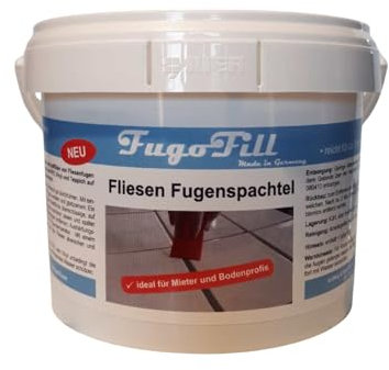Fliesana FugoFill Removable Grout for Tiles | Protection for tile joints in carpet, laminate, vinyl, and PVC | Easy to apply and remove | For rental properties and renovations (Gray, 1 kg)