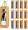 12 Stück Kraftpapier Wein Geschenktüten, Flaschentüten mit Hebeseil,Champagner Geschenktasche mit Öffnungsfenster, für Hochzeit, Party