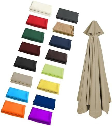 Sonnenschirm Ersatzbezug - 2 M - 3,50 M / 6 Rippen 8 Rippen - Für Garten, Pool, Strandabdeckung, Polyestergewebe, Oberfarbe, 8 Rippen - 350 Cm