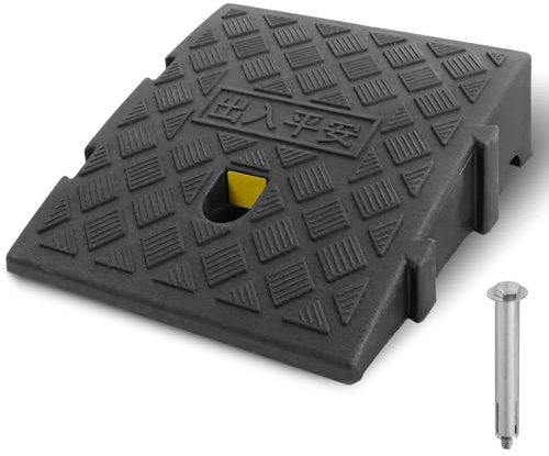 Kerb Ramps 7cm Height Curb Ramp, Portable Ramps For Cars, Wheelchair, Steps, Mobility Scooters, Lawn Mower, Threshold Driveway, Pavement, With 1 Expansion Bolts