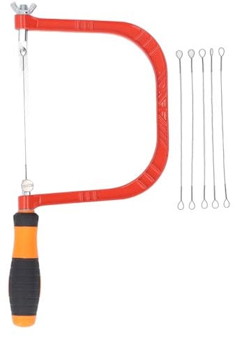 LOCADENCE 5in Coping Saw, U Shaped Saw Kit with 5 Blades Aluminum Alloy Coping Frame, Woodworking Tool for Handicrafts Woodworking Projects