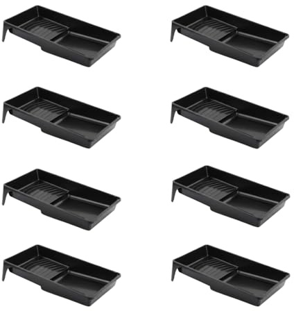 4 Inch Professional Plastic Roller Trays Decorators Painting Paint Tray Pack of 8