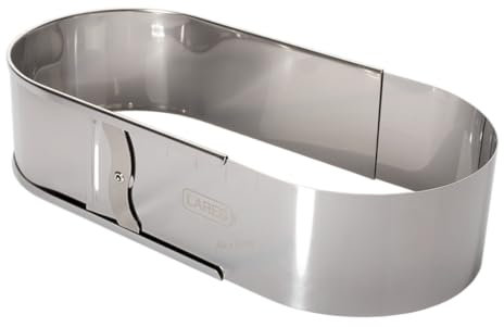 Lares Backform/Backrahmen oval mit Klemmung - aus rostfreiem Edelstahl - extra breit - verstellbare Länge - Größe: L: 27-37 B: 15 H: 7,5 cm - Made in Germany