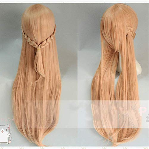 HBYLEE Anime Sword Art Online Yuuki Asuna Long Perücken Cosplay Kostüm Sao Yuki Asuna Frauen synthetische Haare Halloween Party Rollenspiele Perücken [Farbe: nach Plan]