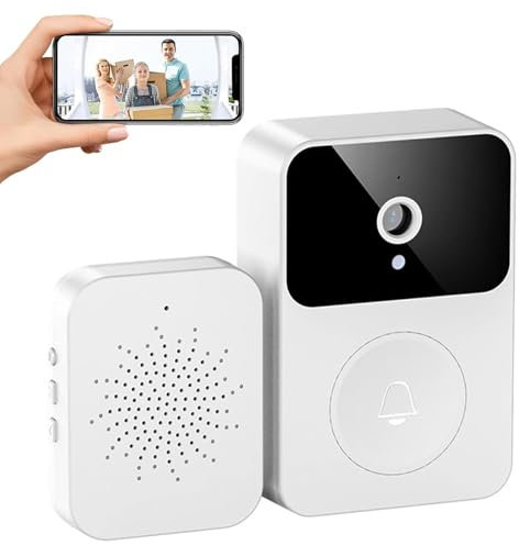 Video Doorbell,Wireless Doorbell Security Camera with Chime,1080p Video Doorbell,HD Video,Night Vision,Two-way audio,AI Person Detection,Indoor Ring Chime,Cloud Storage,2.4GHz WiFi,Easy Installation
