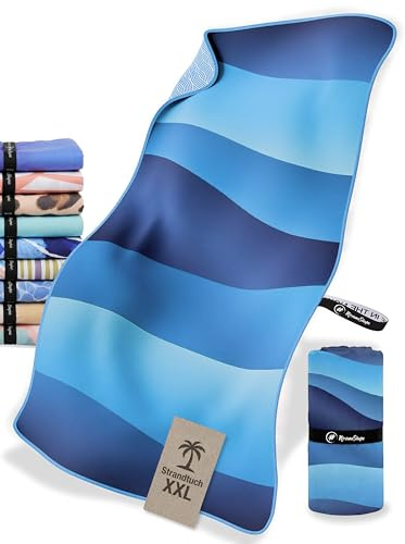 NirvanaShape Strandtuch XXL - Strandhandtuch mit über 32 Strand-Muster - schnelltrocknende Mikrofaser Badetuch, Microfaser Handtuch, Badehandtuch - 200 x 90 cm