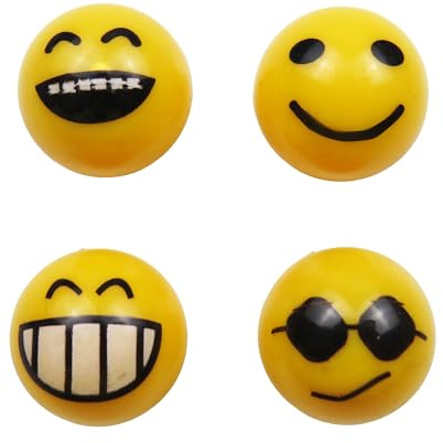 Pitlane Performance® Schrader Ventilkappen Eye-Catcher 4er Set – Happy Face & Totenkopf Ventil-Deckel für Auto, KFZ, Fahrrad & Motorrad – Schutz vor Schmutz, Staub & Feuchtigkeit (Happy Face)