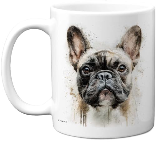 Stuff4 Tasse en céramique pour amoureux des chiens – Tasse bouledogue français – Cadeau fantaisie pour ami ou famille de la part d'un ami parent, propriétaire de chien, cadeau d'anniversaire amusant