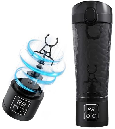 LUFEIS Electric Protein Shaker Bottle, 700ml USB Rechargeable Shaker Cup with Removable Base, Portable Blender Cup for Protein Shakes and Meal Replacement Shakes, Mixer Cups for Gym and Travel