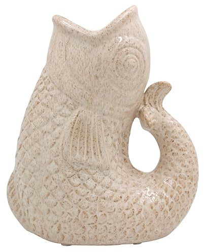 Lesser & Pavey Fish Cream Fresh and Artificial Flower Jug 20cm | Ceramic, Distinctive fish design, Fresh or artificial blooms, Eye-catching centerpiece, Memorable gift
