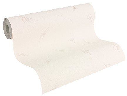 A.S. Création Stukturprofiltapete Simply White Tapete 10,05 m x 0,53 m metallic weiß Made in Germany 334718 3347-18