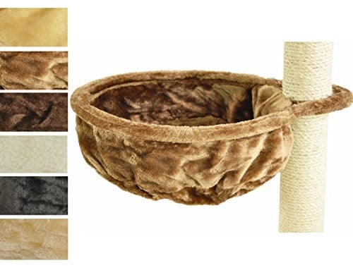 nanook couchette de réchange pour Arbre à Chat Ø 40 cm - Extra Profond: 12 cm - Peluche Double en Jolies Couleurs - Marron-Clair