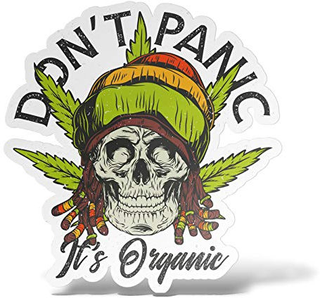 erreinge Aufkleber Schädel Reggae Marijuana Weed Jamaika Shaped Adhesive PVC für Abziehbild Tapete Auto Moto Helmet Camper Laptop - 35 cm