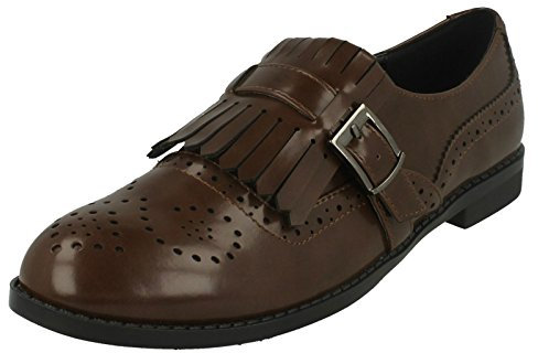 Damen Spot On Brogue-Schuhe, coffee, 40 EU