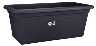 Elho Green Basics Garden Xxl 60 - Fioriera per Esterno - Ø 58.0 x H 26.8 cm - Nero/Living Black