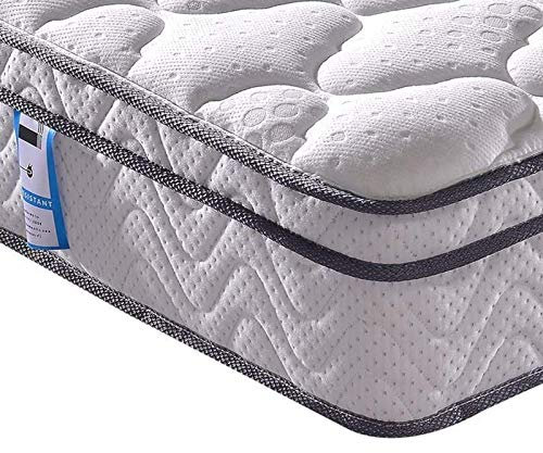 Vesgantti Double Mattress, 10.3 Inch Hybrid Mattress 4FT6 with Breathable Foam and Individually Pocket Spring - Medium Firm, Classic Box Top Collection(135x190x26cm)