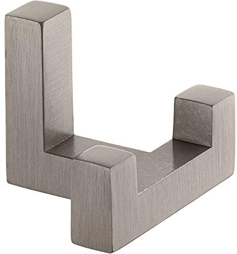 Gedotec Garderoben-Haken | 1 Stück - Huthaken eckig | TETRIS | Doppelhaken Edelstahl-Optik | Kleiderhaken 40 x 52 mm | Wand-Haken Garderobe unsichtbar | Design Mantelhaken inkl. Befestigungsmaterial