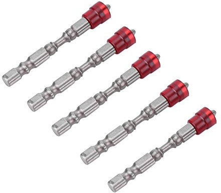 Porta Inserti Magnetico per Avvitatore, Akozon 5pz PH2 65mm Inserto per Cartongesso Acciaio S2 Professionale 1/4 di Pollice Punte per Cacciavite a Croce Esagonale per Trapano Elettrico (Rosso)